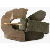 Sissy-Boy Donkergroene suéde riem met resin gesp | Maat: 85