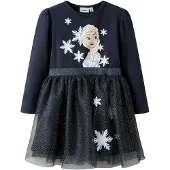 Name it Jurk 'NMFOsimi Frozen' navy / zilver / wit