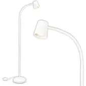 Briloner staande lamp, met voetpedaal, flexibele lampenkap, staande lamp, 127,5 cm, 1x GU10, max. 9W, wit