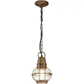 Kichler LED Buiten Hanglamp Bridge Point | 1X E27 Max 60W | IP44 | Dimbaar | Natural Brass