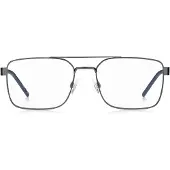 HUGO Optisch metalen montuur met contrasterend rubber logo