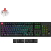 Keychron K10 QMK V2, bekabeld en draadloos, USB + RF draadloos + Bluetooth, mechanische toetsen, QWERTY-indeling, RGB LED-verlichting, zwart