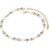 Faina Armband donkerblauw / goud / rood / wit