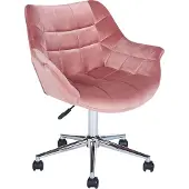 Beliani LABELLE - Bureaustoel - Roze - Fluweel