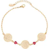 Faina Armband rose-goud / bloedrood