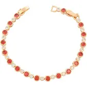 Faina Armband rose-goud / rood / transparant