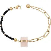 Faina Armband goud / pastelroze / zwart