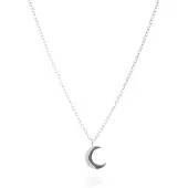 Luxenter halvemaanvormige halsketting in 925 sterling zilver met gerhodineerde afwerking