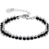 Luxenter 925 Sterling Zilveren Armband met Gerhodineerd Zwart Kristal - Lailai