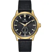 Heritor Automatic Argento leren band horloge
