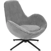 Homla - LUNAIRE Swivel Armchair - TEDDY BOUCLÉ Fabric Grey - 86x76x87 cm