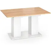Vicco Eettafel Dix, Wit/Goudkleurig Eiken, 140-180 x 90 cm