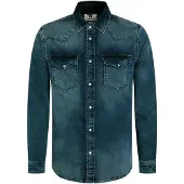 Gabbiano Heren overhemd jogg denim 335734 920 dark blue