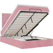 vidaXL Ottoman bed met matrassen 120x190cm fluweel roze