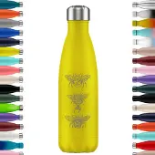 FLASKE Original 500ML - Bees - RVS Drinkfles van 500ML - Geschikt als waterfles, thermosfles en thermoskan