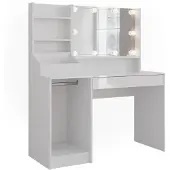 Vicco Sherry Kaptafel – 119.8 cm 4 delen Wit/wit hoogglans