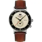 Bauhaus Kwartshorloge Vintage Pilot Dual Time Armbandhorloge, herenhorloge, Made in Germany, analoog, dag, dubbele tijd