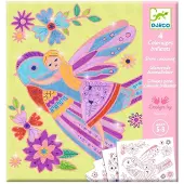 Djeco kleurplaten Kleine vleugels - creatieve kleuractiviteit voor kinderen.