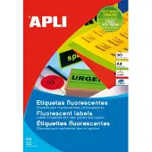 APLI fluo etiketten 210 x 297 mm (b x h) oranje