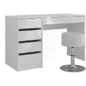 Vicco Sherry Kaptafel – 119.8 cm met kruk Wit/wit hoogglans