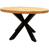 WGXL Collection Eettafel Oud Teakhout - Rond - Spinpoot - 150 cm -