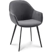 WGXL Collection Eetkamerstoel Kalvijn - Velvet Stof - Dark Grey -