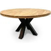 WGXL Collection Eettafel Acaciahout - Rond - Spinpoot - 110 cm -
