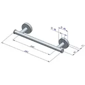 Plieger Como handdoekbeugel magnetisch 260mm brushed