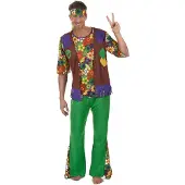Vegaoo - Kleurrijk Flower Power hippiekostuum voor mannen