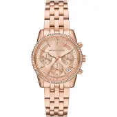 Michael Kors Ritz Dames Roze Gouden Horloge MK7531