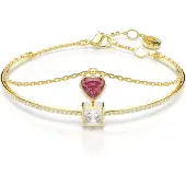 Swarovski Armband goud / kersrood