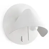 Faro Wandlamp Noon, wit / opaal, Woon-/ Eetkamer, metaal, Modern, wandlamp