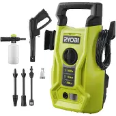 Ryobi - 1400 W high-pressure cleaner - 110 bars - 390 L - 5 m PVC hose - vario & turbo lances - detergent nozzle - RY110PWA