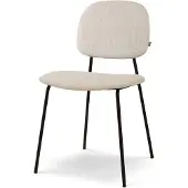 Nolon Jasmijn Eetkamerstoel Beige Melange - Stof - Zwarte Poten - Japandi