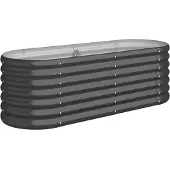 vidaXL Plantenbak 114x40x36 cm gegalvaniseerd staal antracietkleurig