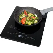 Cecotec Draagbare inductiekookplaat, Full Crystal Onyx (zwart, 2.000 watt, kookzone Ø 12 - 28 cm, timer)