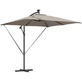 vidaXL Parasol 249 x 249 x 250 cm Polyester en Aluminium Taupe