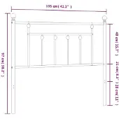 vidaXL Vervangend hoofdbord 100 cm metaal wit
