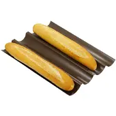 Gobel stokbroodbakplaat 38 cm staal bruin