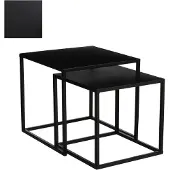 Mica Decorations Goa Bijzettafel - Set van 2 - L35 x B35 x H33 cm - Zwart