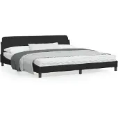 vidaXL Bedframe "Dover", zwart, 200x200 cm, gestoffeerd