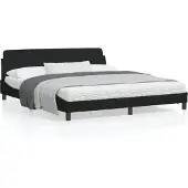 vidaXL Bedframe "Dover", zwart, 180x200 cm, met stoffen bekleding