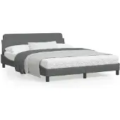 vidaXL Bedframe "Dover" stof donkergrijs 160x200 cm