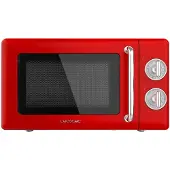Cecotec 01710, Werkblad, Magnetron met grill, 20 liter, 700 watt, Roterend, Rood, Roestvrij staal