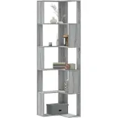 vidaXL Boekenkast 5-laags hoek 50x50x179 cm bewerkt hout grijs sonoma