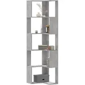 vidaXL Boekenkast 5-laags hoek 50x50x179 cm bewerkt hout betongrijs