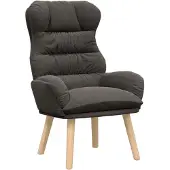 vidaXL Fauteuil Donkergrijs 69 x 74 x 93 cm Sherpa Stof