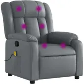 vidaXL Massagestoel van grijs kunstleer