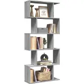 vidaXL Kamerscherm / boekenkast 5-laags 70x24x161 cm hout grijs sonoma