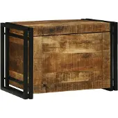 vidaXL Opbergbox Bruin en Zwart 60 x 40 x 41 cm Massief Mango Hout
